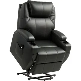 Homcom Fernsehsessel Kunstleder 92 x 109 x 85 cm Schwarz elektrisch mit Fernbedienung