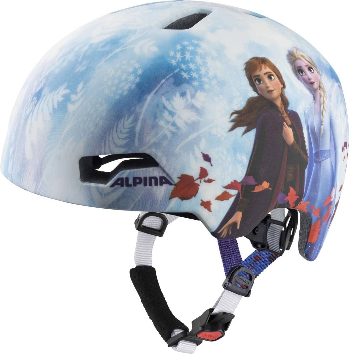 ALPINA HACKNEY DISNEY - Leichter, Bruchfester & Optimal Klimatisierter Disney Fahrradhelm Mit Nachrüstbarem LED Für Kinder, Frozen II, 47-51 cm