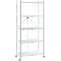 Proregal Klappregal Weiß Metall, 72x167x34 cm, Küchen, Küchenmöbel, Küchenregale