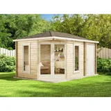 Alpholz Gartenhaus Liwa Compact Walmdach 440 cm x 300 cm Braun