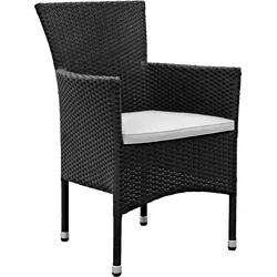 METRO PROFESSIONAL Sessel stapelbar mit Kissen Noelani, Polyrattan, schwarz