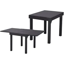 Ausziehtisch ELENA Aluminium grau 130cm Alu Garten Tisch Holz Optik Gartenmöbel