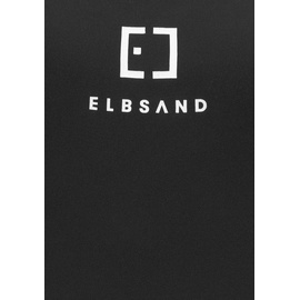 Elbsand Badeanzug, mit Logoaufdruck vorn, schwarz