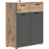 INOSIGN Schuhkommode »Riga, Breite 90 cm, 2 Türen, 1 Schubkasten, 4 Einlegeböden, 5 Fächer«, hochwertige Rillenfräsung, mit Softclose, Kommode, Anrichte, Schrank