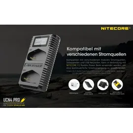 Nitecore Hückmann USB Ladegerät UCN4PRO UCN4 PRO