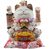 Freak Scene Glückskatze - Maneki-Neko - Winkekatze aus Porzellan 25 cm weiß - Maneki Neko 04