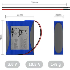 Ansmann 1S3P Akkupack 3x 18650 Li-Ion 3,6 V 10500 mAh
