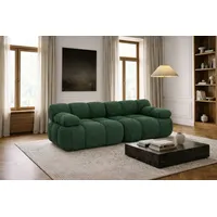 kaiser möbel Couch, 2-Sitzer Sofa modular, Bouclé-Stoff Abriamo, Dunkelgrün, Selia - dunkelgrün