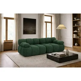 kaiser möbel Couch, 2-Sitzer Sofa modular, Bouclé-Stoff Abriamo, Dunkelgrün, Selia - dunkelgrün