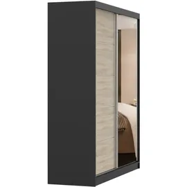 fabryka mebli idźczak Schwebetürenschrank Bella 183 x 218 x 61 cm Schwarz/Sonoma