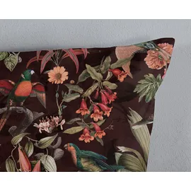 PURE luxury collection Elmira Wendebettwäsche Dunkel Dschungel Rot 135 x 200 cm + 2 x 80 x 80 cm