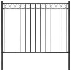 Gartenzaun Stahl 1,7x1,2 m Schwarz