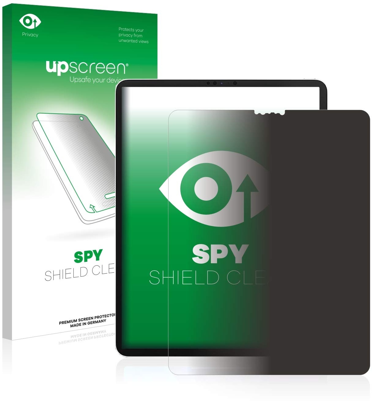 upscreen Anti-Spy Blickschutzfolie für Apple iPad Pro 12.9" WiFi 2020 (4. Gen.) Privacy Displayschutz-Folie [Sichtschutz, Blaulichtfilter]