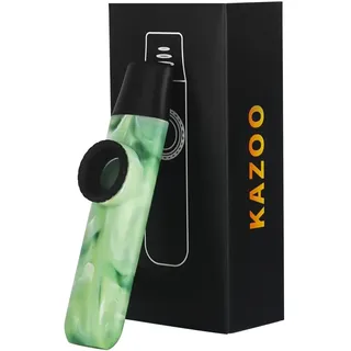 Kazoo im Jade-Stil, verstellbarer Ton, professionelles ABS-Harz, Kazoo mit fünf Flötenmembranen und Schlinge für Musikbegeisterte (Grün)