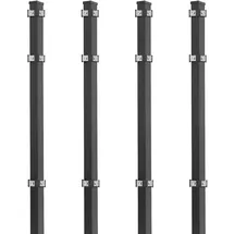 Eider 4x Eckpfosten, 40x40x2600 mm, anthrazit Doppelstabmatten Zaunpfosten