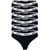 Ellesse Damen Strings, 6er Pack - HILLAR, Unterwäsche, Cotton Stretch, Logobund Schwarz XL - XL