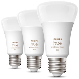 Philips Hue White and Color ambiance E27 - Smarte Lampe A60 Dreierpack - 800