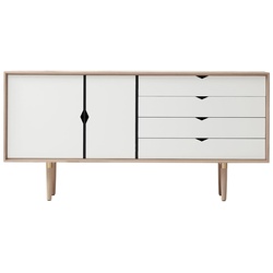 Andersen Furniture - S6 Sideboard, Eiche geseift / Fronten alpino (weiß)