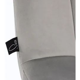 Svita Loungesessel Cocktailsessel Clubsessel Polsterstuhl ohne Armlehnen Goldene Beine Samt-Polster Grau Textil, 58x82x64 cm, Wohnzimmer, Sessel