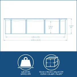 BESTWAY Hydrium Set 460 x 120 cm inkl. Sandfilter weiß