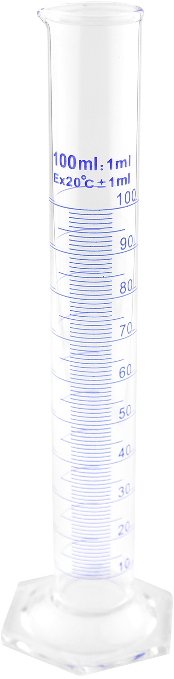 Messzylinder mit Skala aus Borosilikatglas