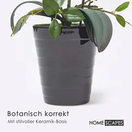 Homescapes KUNSTBLUME Orchidee weiß-pink im Deko-Topf, 56 cm