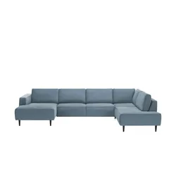 Wohnlandschaft   Jesska  ¦ blau ¦ Maße (cm): B: 335 H: 83 T: 200.0