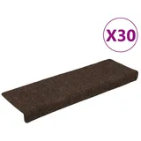 vidaXL Stufenmatten Selbstklebend 30 Stk. 65x21x4 cm Braun Rechteckiger Rand