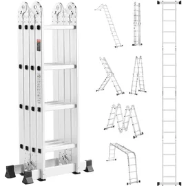 Vevor 7-in-1-Multifunktionsleiter Teleskopleiter 4 Stufen