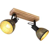 GLOBO Strahler Lenna Metall Schwarz Holz