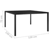 vidaXL Gartentisch 130 x 130 x 72 cm Schwarz