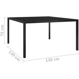 vidaXL Gartentisch 130 x 130 x 72 cm Schwarz