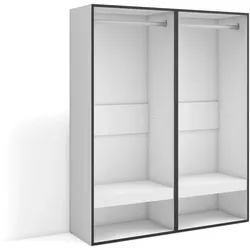 SKRAUT HOME Offener Kleiderschrank, Kleiderbügel mit Einlegeböden, 120x35x145 cm, Schlafzimmer, Kleidung, Schuhe, Moderner Stil, Weiß - 438_3