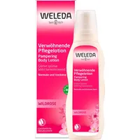 WELEDA Bio Wildrose Verwöhnende Pflegelotion, Naturkosmetik Bodylotion zur intensiven Pflege, Stärkung und Regeneration sensibler Haut, Körperlotion für trockene Haut (1 x 200 ml)