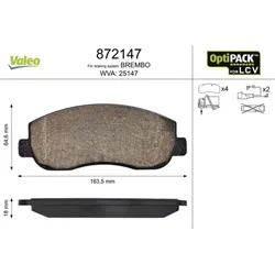 Bremsbelagsatz Scheibenbremse VALEO 872147 für Renault Master III