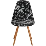 Meigeh Esszimmerstuhlhussen Skandinavische Stuhlhussen für Esszimmer Stretch Skandinavische Stuhlhussen Stuhlbezüge in gebogener Form 4er Set