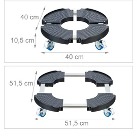 Relaxdays Pflanzenroller Ø 40 - 57,5 cm 200 kg