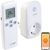 revolt WLAN-Steckdosen-Thermostat mit Sensor-Fernbedienung, App, Sprachbefehl