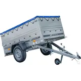 Kippbarer Pkw Anhänger GARDEN TRAILER 200 KIPP mit zusätzlichen Bordwänden, Stützrad und Flachplane