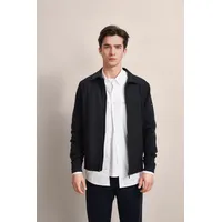 Bugatti Strickjacke mit Polokragen blau