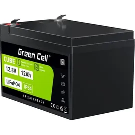 Green Cell CUBE LiFePO4 Spezial-Akku LiFePo-Block Flachstecker Li-Ion 12.8 V 12 Ah
