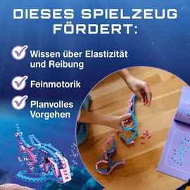 cbionic Flexibles Klemmbaustein-System 2-in-1 Seepferdchen 128-tlg.