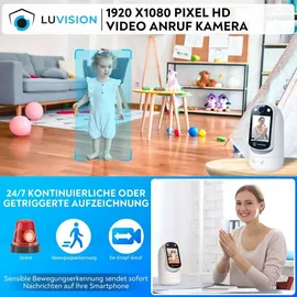 LuVision PTZ Gegensprechkamera Video Anruf Kamera Telefonkamera WLAN Überwachungskamera Senioren Baby Überwachung Autotracking