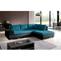 Santorini Ecksofa in L-Form 272 cm x 190 cm -  Schlafsofa mit Bettkasten - Couch mit Stauraum und Kissen - Sofa mit Schlaffunktion Farbe: Wie auf d... - Türkis