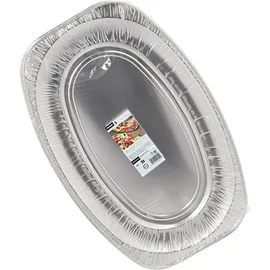 Papstar Starpak 3 Servierplatten, Alu oval 54,7 cm x 35,8 cm