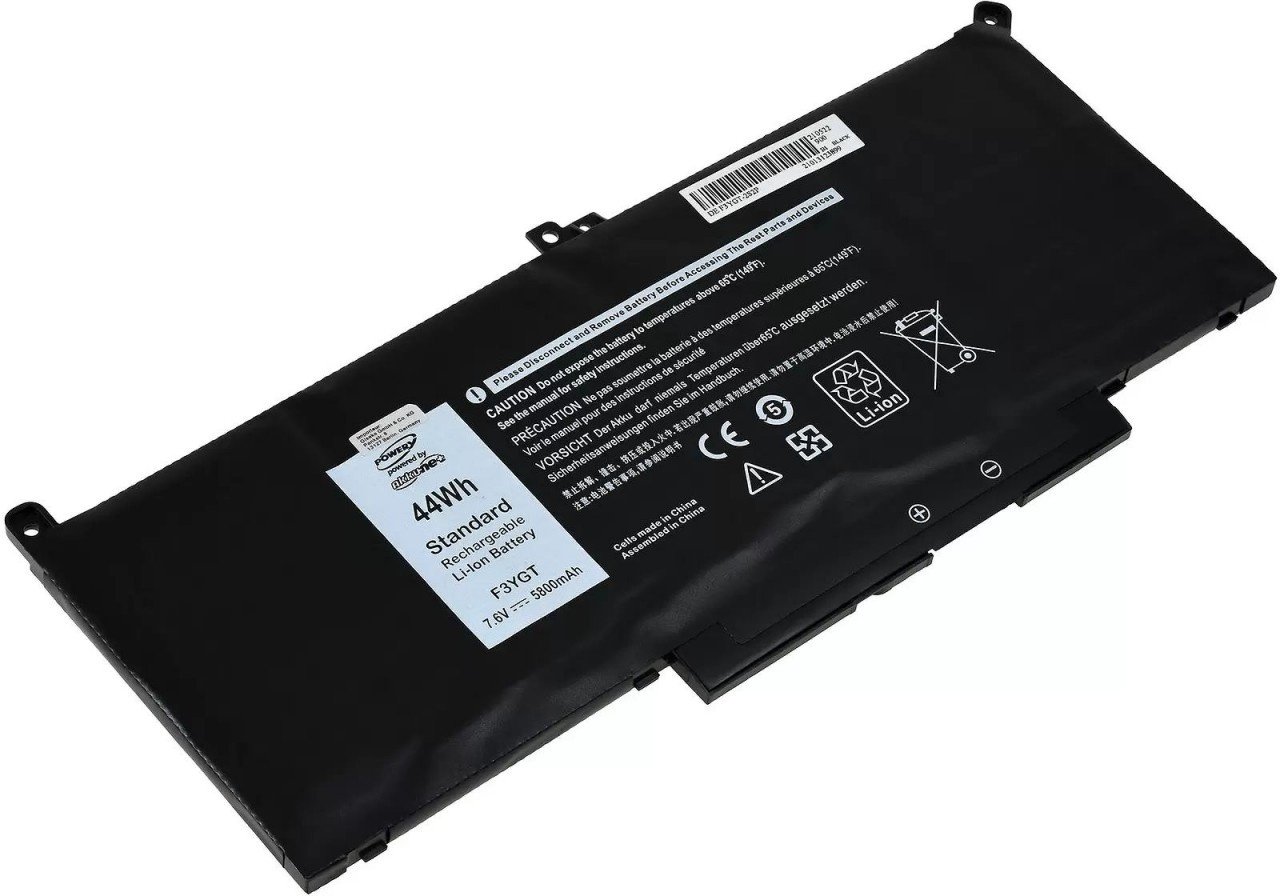 Standardakku passend für Laptop Dell Latitude 12 7290, Latitude 13 7390, Latitude 14 7480, Typ F3YGT - 7,6V - 5800 mAh