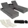 Tectake Sonnenliegen Set 3-tlg. grau