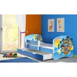 luxusbetten24 Kinderbett Dream, mit verschiedenen Motiven blau 80 cm x 160 cm