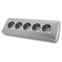 ChiliTec Steckdosenblock 5-fach Silber