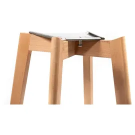 Essentials Keeve Barhocker grau ohne armlehne, birkenholz gestell und kunststoff sitzfläche, 53x47x119cm (BxTxH), 506F01SG